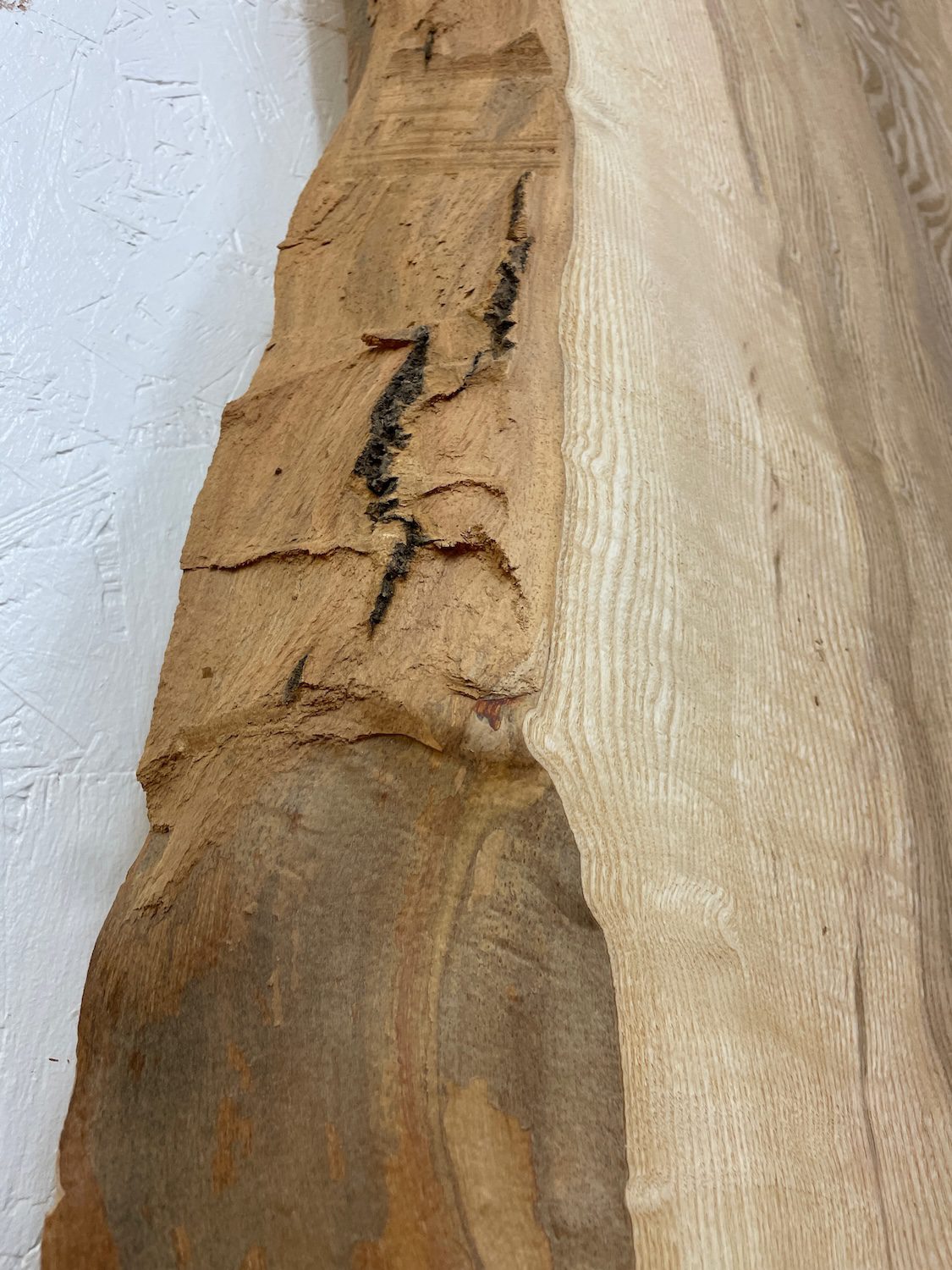RIPPLE FIGURED OLIVE ASH Natural Waney Edge Slab Milled Finish Hardwood Board 1647A-12 Thickness 6cm Kiln Dried Seasoned Live Edge Desks Wildwood Dining Tabletops - Image 7
