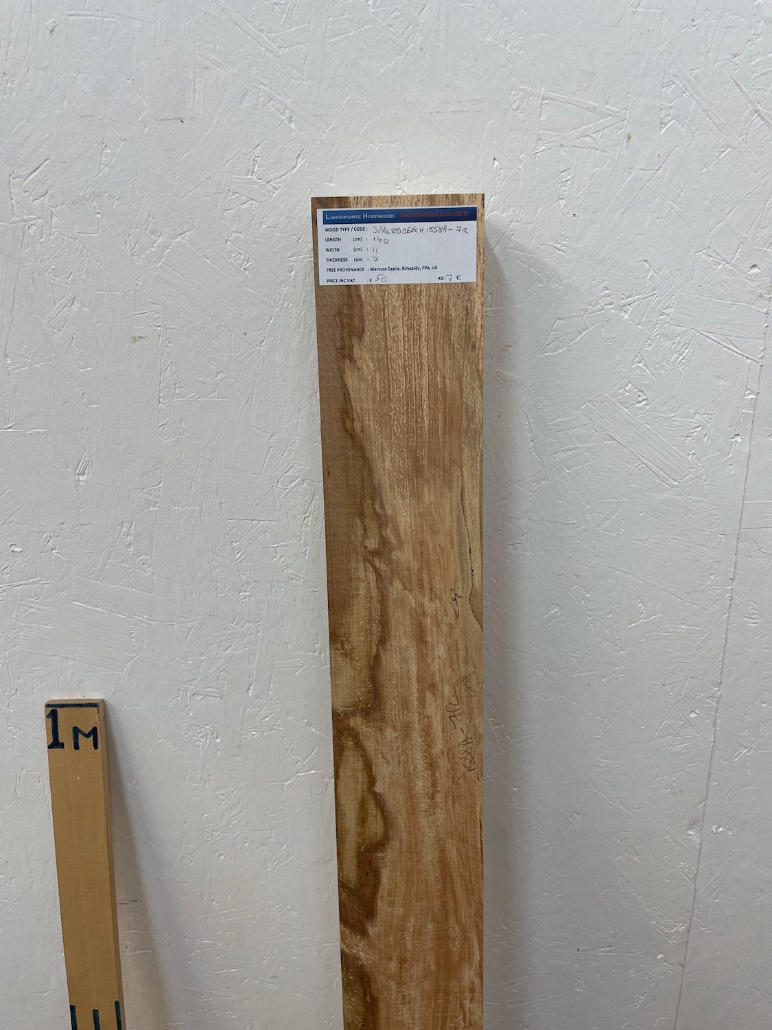 SPALTED BEECH PAR Planed All Round Square Edge Planed Finish Hardwood Board 1558A-7R Thickness 7cm Kiln Dried Desktop Seasoned Mantel Shelf Beam Furniture Making Offcut - Image 4