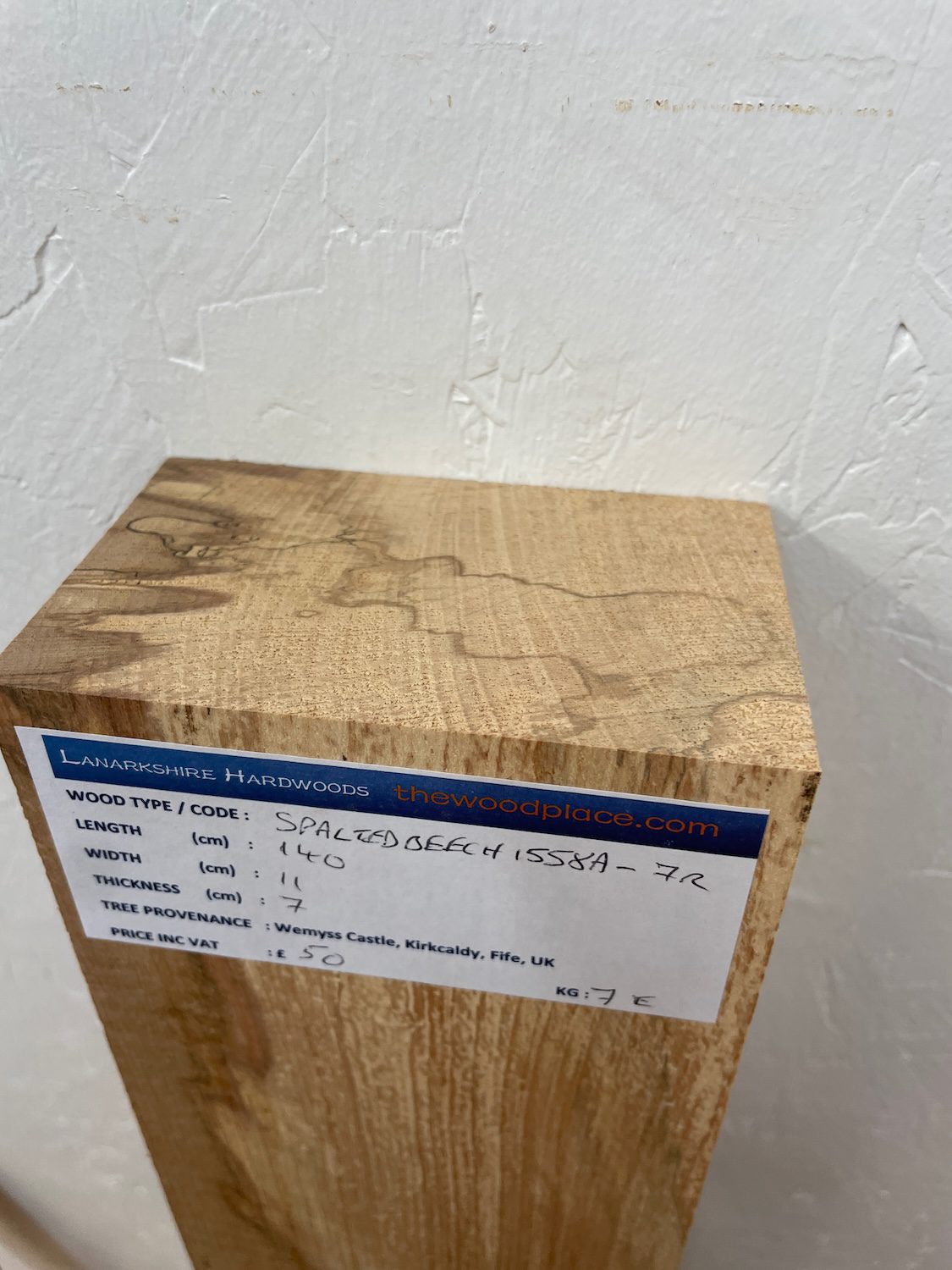 SPALTED BEECH PAR Planed All Round Square Edge Planed Finish Hardwood Board 1558A-7R Thickness 7cm Kiln Dried Desktop Seasoned Mantel Shelf Beam Furniture Making Offcut - Image 9