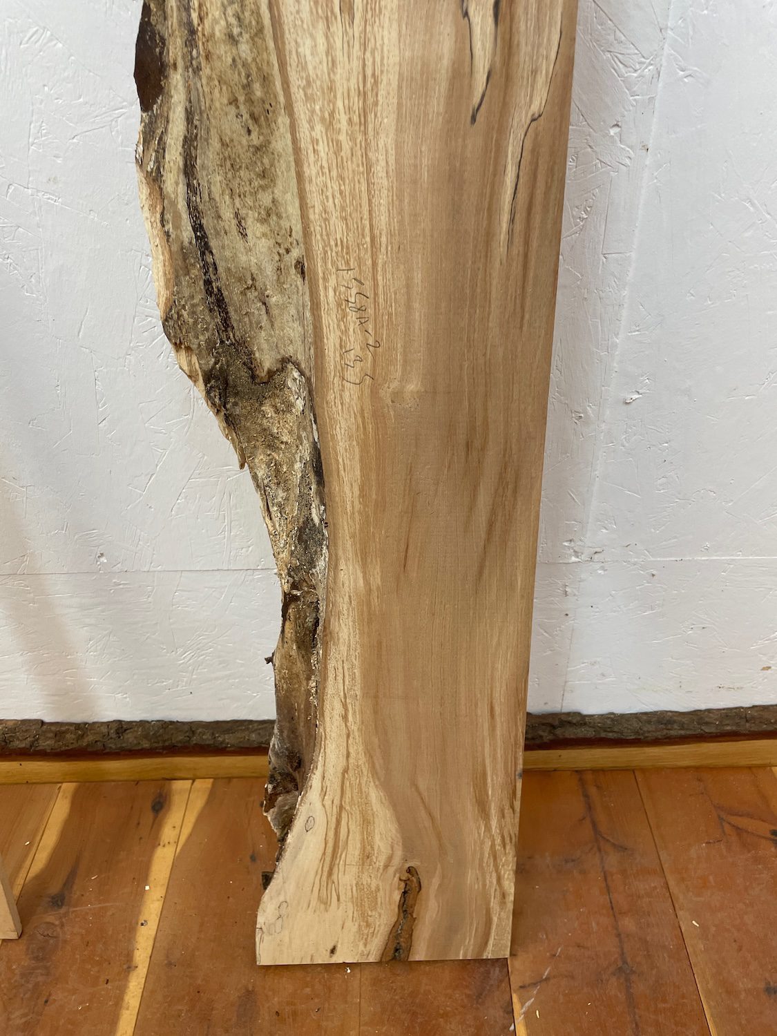 SPALTED BEECH Single Waney Edge Slab Planed Finish Hardwood Board 1558A-8 Thickness 6cm Kiln Dried Seasoned Live Edge Wildwood Shelves Fire Surrounds Mantels - Image 5