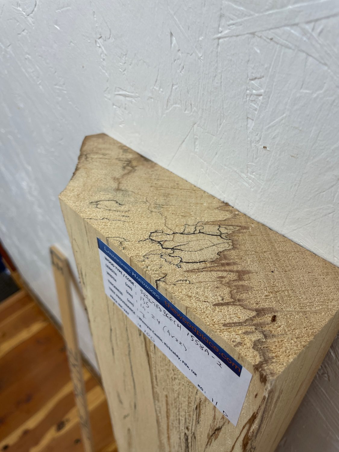 SPALTED BEECH Single Waney Edge Slab Planed Finish Hardwood Board 1558A-8 Thickness 6cm Kiln Dried Seasoned Live Edge Wildwood Shelves Fire Surrounds Mantels - Image 10