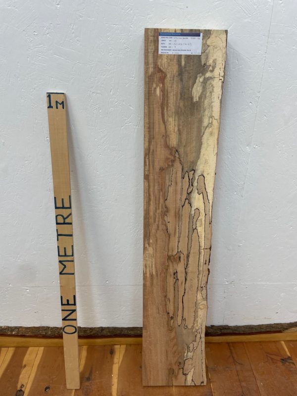 SPALTED BEECH Single Waney Edge Slab Planed Finish Hardwood Board 1558A-13B Thickness 7cm Kiln Dried Seasoned Live Edge Wildwood Shelves Fire Surrounds Mantels
