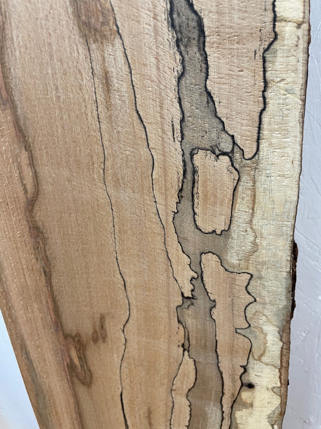 SPALTED BEECH Single Waney Edge Slab Planed Finish Hardwood Board 1558A-19 Thickness 7cm Kiln Dried Seasoned Live Edge Wildwood Shelves Fire Surrounds Mantels - Image 6