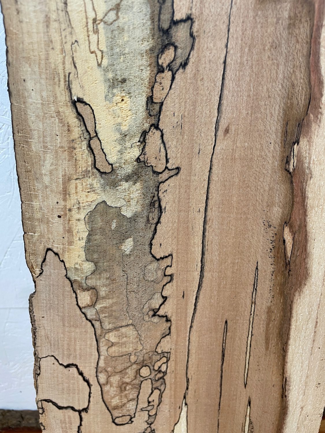 SPALTED BEECH Single Waney Edge Slab Planed Finish Hardwood Board 1558A-19 Thickness 7cm Kiln Dried Seasoned Live Edge Wildwood Shelves Fire Surrounds Mantels - Image 13