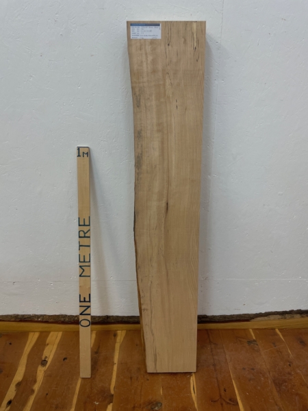 SPALTED BEECH Single Waney Edge Slab Planed Finish Hardwood Board 1224A-14R Thickness 9.3cm Kiln Dried Seasoned Live Edge Wildwood Shelves Mantels