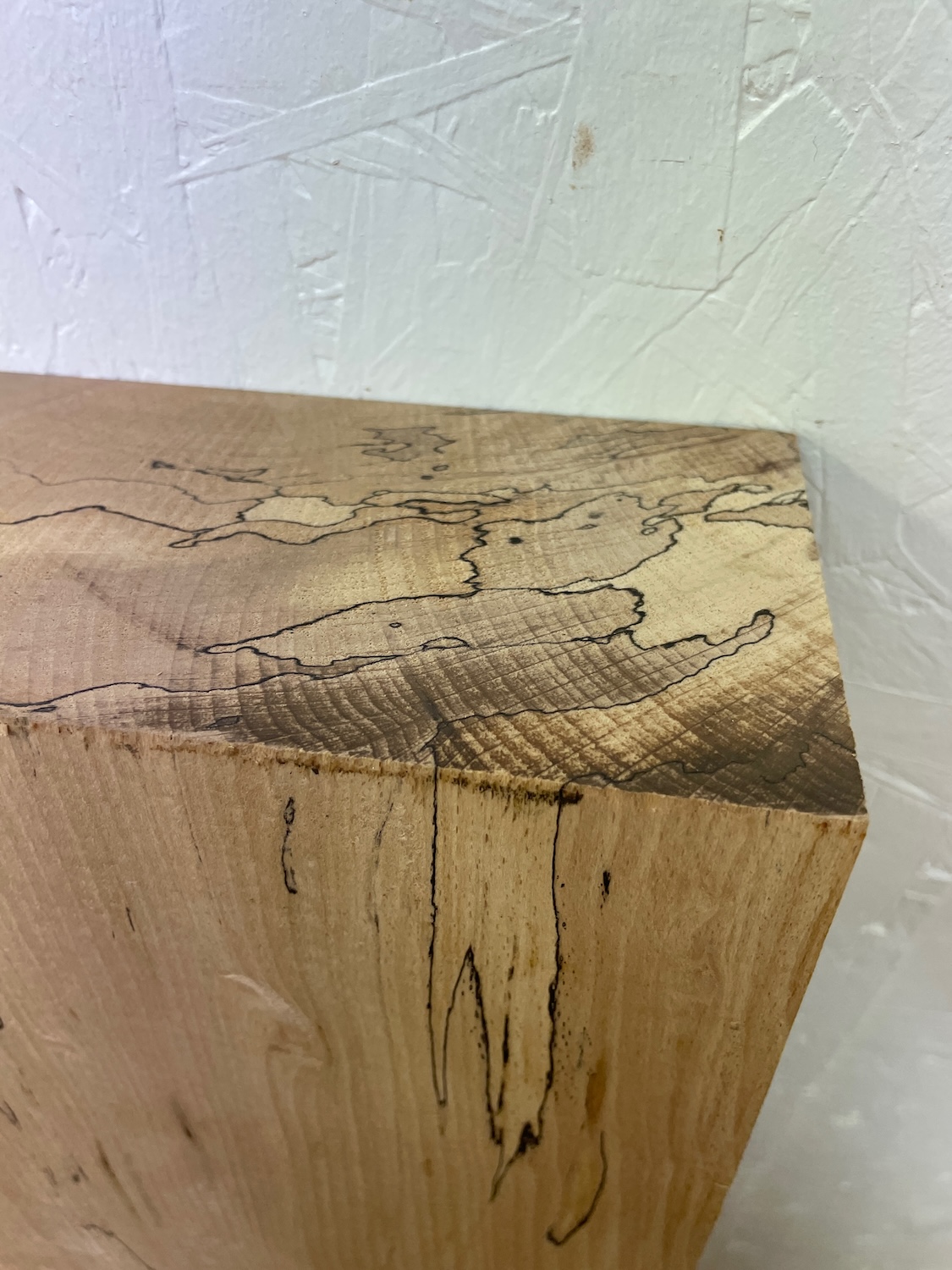 SPALTED BEECH Single Waney Edge Slab Planed Finish Hardwood Board 1224A-14R Thickness 9.3cm Kiln Dried Seasoned Live Edge Wildwood Shelves Mantels - Image 6