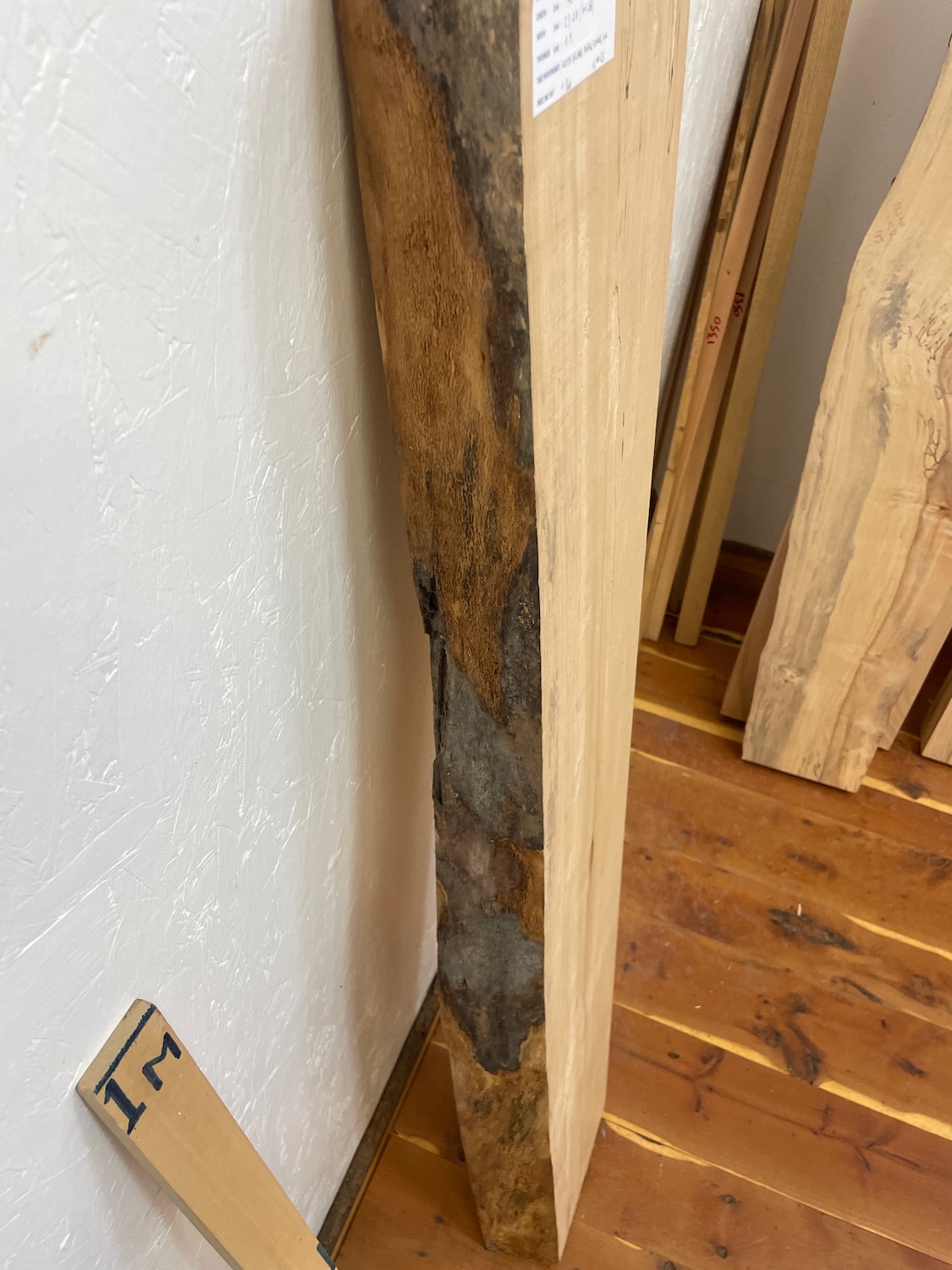SPALTED BEECH Single Waney Edge Slab Planed Finish Hardwood Board 1224A-14R Thickness 9.3cm Kiln Dried Seasoned Live Edge Wildwood Shelves Mantels - Image 9