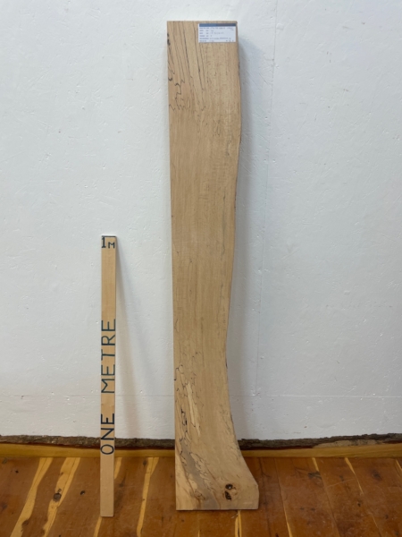 SPALTED BEECH Single Waney Edge Slab Planed Finish Hardwood Board 1224A-11R Thickness 8cm Kiln Dried Seasoned Live Edge Shelves Mantels