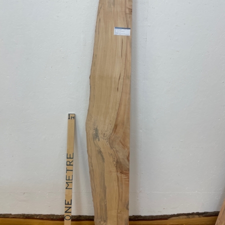 SPALTED BEECH Single Waney Edge Slab Planed Finish Hardwood Board 1224A-12R Thickness 9.5cm Kiln Dried Seasoned Live Edge Shelves Mantels