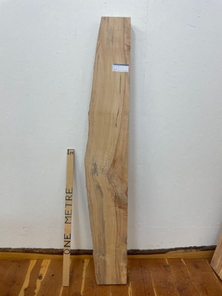 SPALTED BEECH Single Waney Edge Slab Planed Finish Hardwood Board 1224A-12R Thickness 9.5cm Kiln Dried Seasoned Live Edge Shelves Mantels