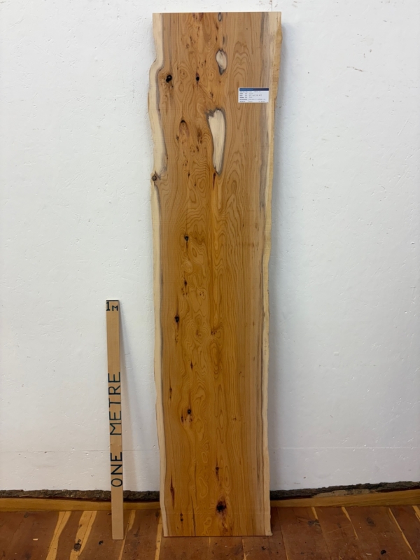 YEW Natural Waney Edge Slab Planed Finish Hardwood Board 1589-7 Thickness 4.5cm Kiln Dried Seasoned Live Edge Furniture making CoffeeTableTops