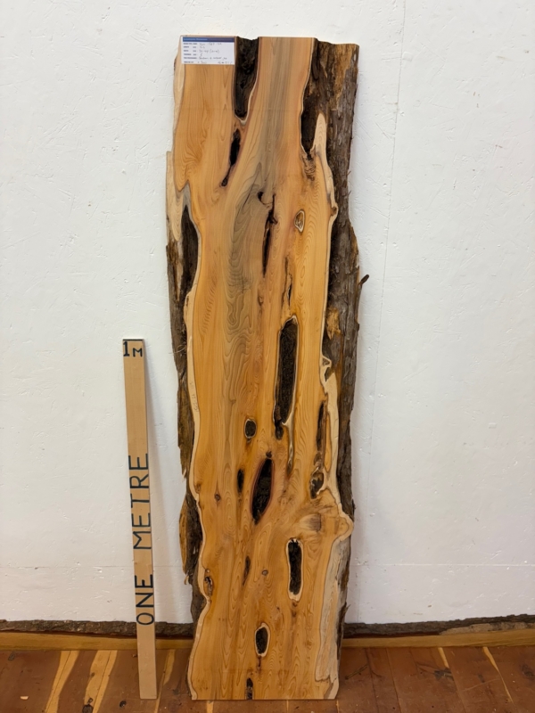 YEW Natural Waney Edge Slab Planed Finish Hardwood Board 1587-2A Thickness 5cm Kiln Dried Seasoned Live Edge Furniture making CoffeeTableTops Decorative Wildwood Board