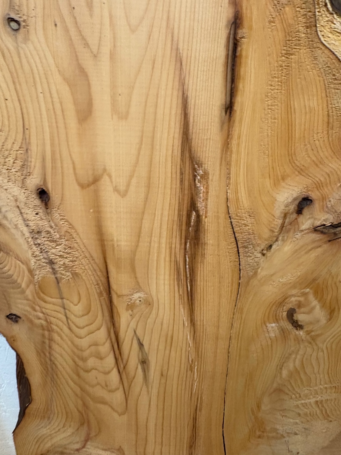 YEW Single Waney Edge Slab Planed Finish Hardwood Board 1592-3-1 Thickness 5cm Kiln Dried Seasoned Live Edge Shelves Mantels Wildwood - Image 6