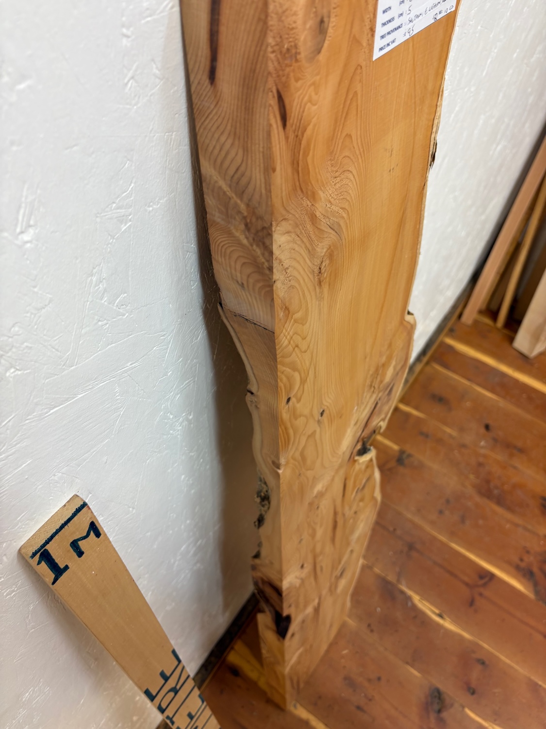 YEW Single Waney Edge Slab Planed Finish Hardwood Board 1592-3-1 Thickness 5cm Kiln Dried Seasoned Live Edge Shelves Mantels Wildwood - Image 9