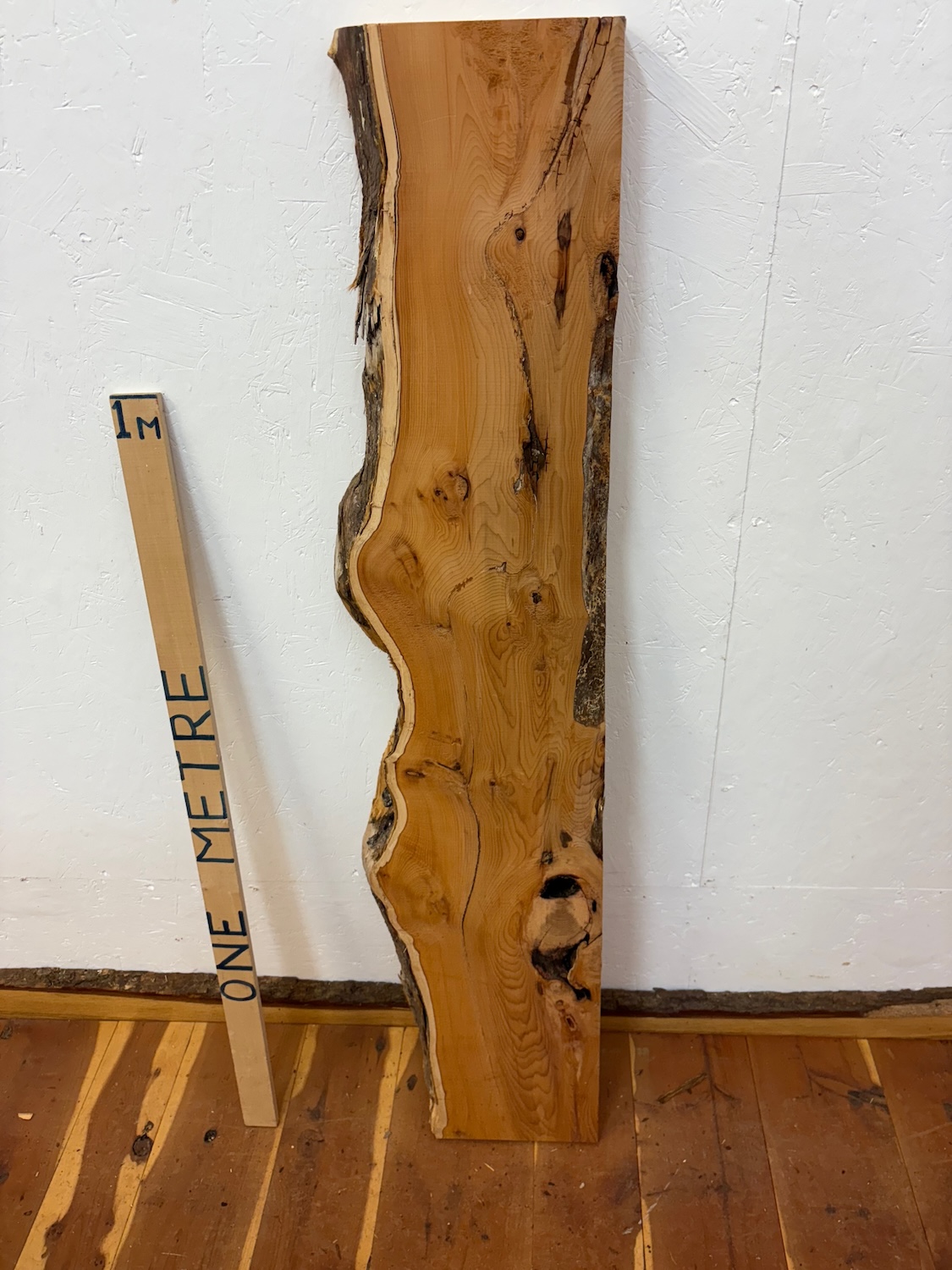 YEW Single Waney Edge Slab Planed Finish Hardwood Board 1592-3-1 Thickness 5cm Kiln Dried Seasoned Live Edge Shelves Mantels Wildwood - Image 10