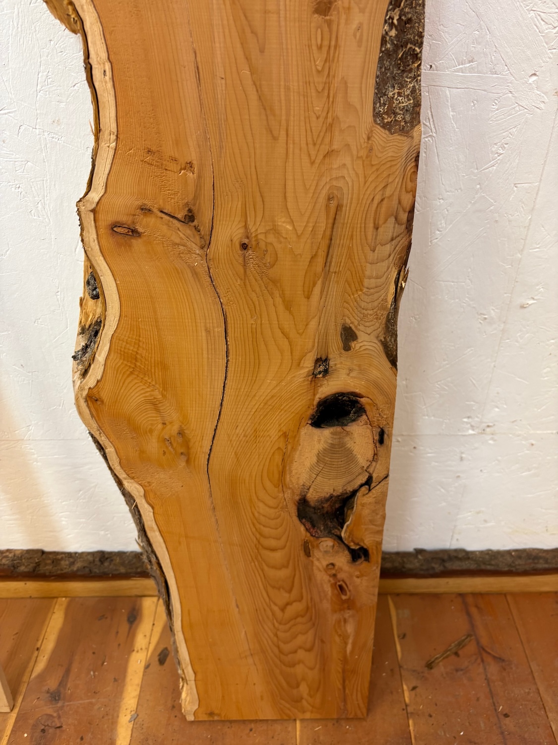 YEW Single Waney Edge Slab Planed Finish Hardwood Board 1592-3-1 Thickness 5cm Kiln Dried Seasoned Live Edge Shelves Mantels Wildwood - Image 12