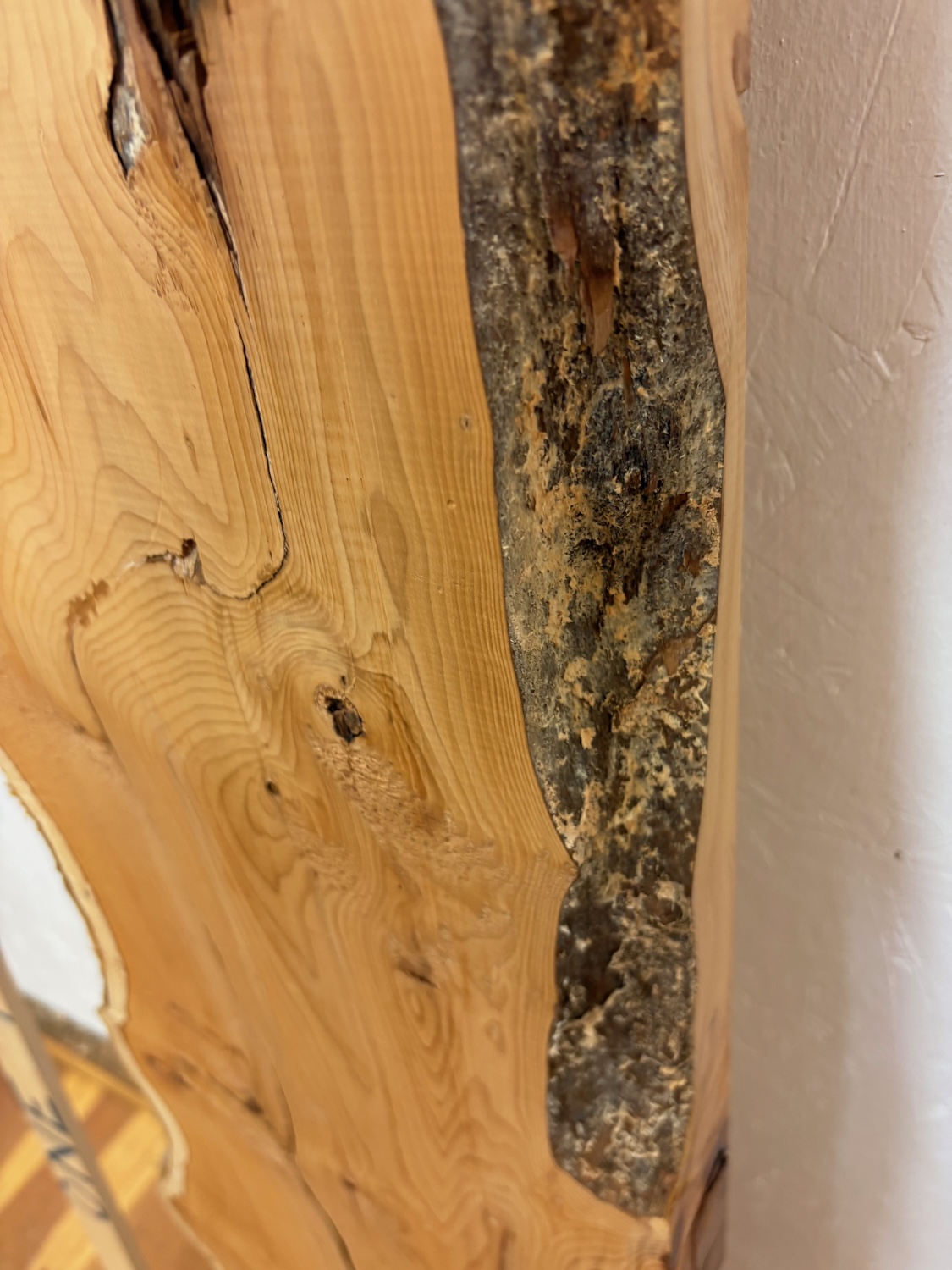 YEW Single Waney Edge Slab Planed Finish Hardwood Board 1592-3-1 Thickness 5cm Kiln Dried Seasoned Live Edge Shelves Mantels Wildwood - Image 13