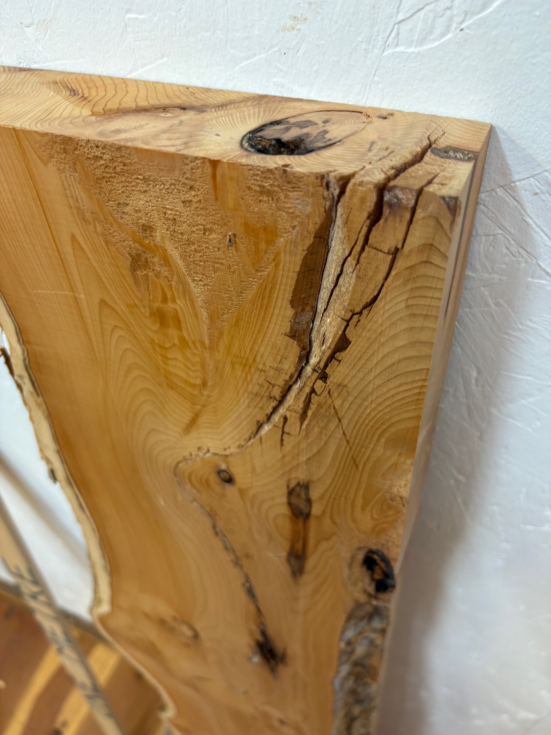 YEW Single Waney Edge Slab Planed Finish Hardwood Board 1592-3-1 Thickness 5cm Kiln Dried Seasoned Live Edge Shelves Mantels Wildwood - Image 14