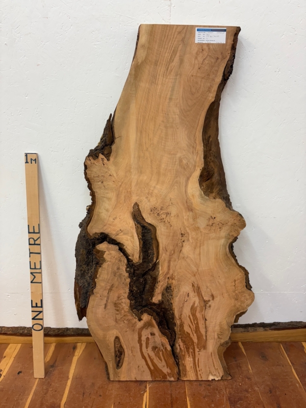 CHERRY Natural Waney Edge Slab Milled Finish Hardwood Board 1554A-5 Thickness 6cm Kiln Dried Seasoned Live Edge Offcuts Coffee Tabletops Desks Wildwood Wallart