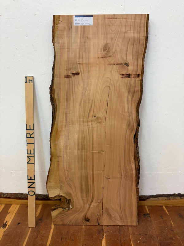 CHERRY Natural Waney Edge Slab Planed Finish Hardwood Board 1659B-6 Thickness 4.5cm Kiln Dried Seasoned Live Edge Offcuts Coffee Tabletops Desks Wildwood