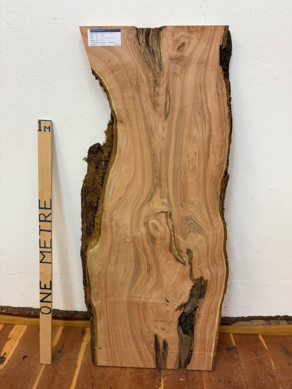 CHERRY Natural Waney Edge Slab Planed Finish Hardwood Board 1659B-5 Thickness 4.5cm Kiln Dried Seasoned Live Edge Offcuts Coffee Tabletops Desks Wildwood Wallart